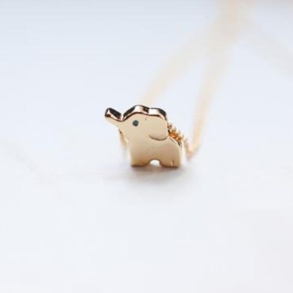 Lucky Gold Elephant Cute Pendant Necklace - Picture 2 of 5